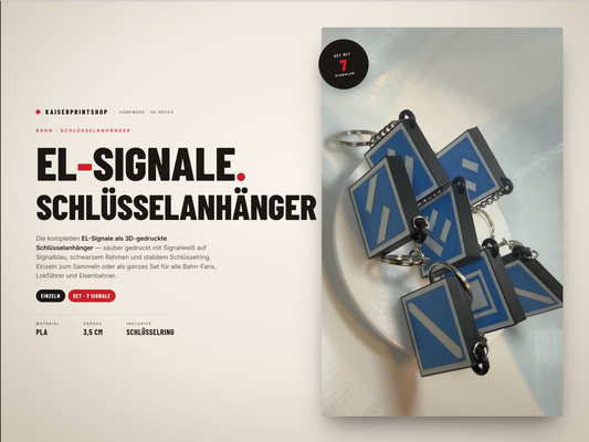 EL Signal Schlüsselanhänger Bahnsignal 3D Druck für Lokführer