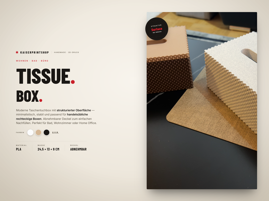 Design Taschentuchbox 3D-Druck – Marmor-Look & Struktur