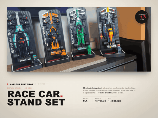 F1 Display Stand für LEGO Speed Champions Rennwagen – Carbon Optik