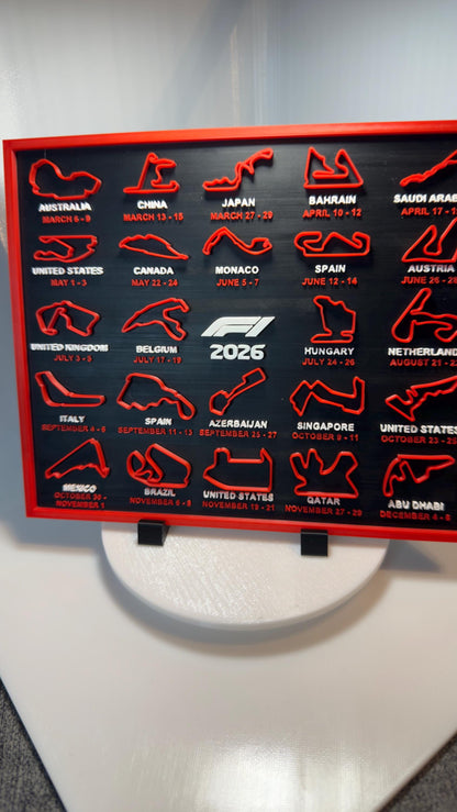 F1 2026 Rennkalender – 3D Wandbild mit allen Rennstrecken - Bild 2
