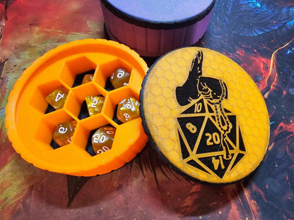D&D Würfelbox mit Deckel – 3D Druck Dice Storage & Waben-Inlay - Bild 6
