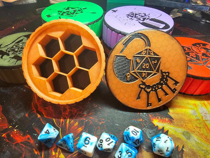 D&D Würfelbox mit Deckel – 3D Druck Dice Storage & Waben-Inlay - Bild 9
