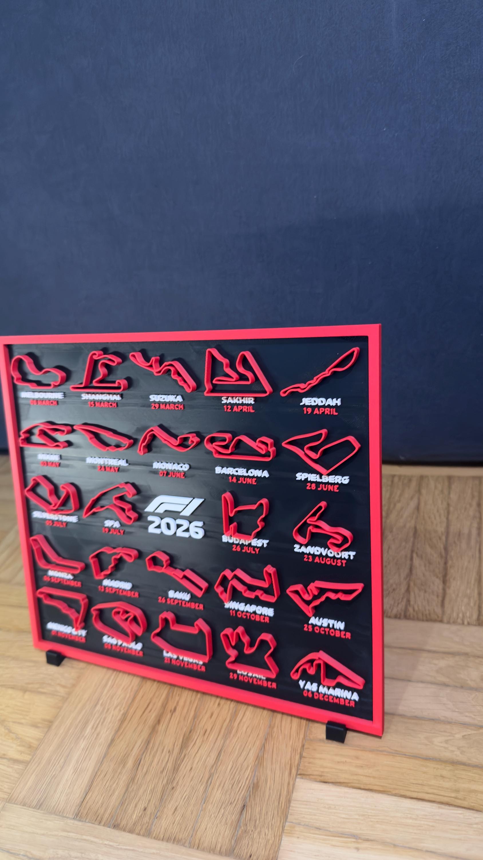 F1 2026 Rennkalender – 3D Wandbild mit allen Rennstrecken - Bild 5