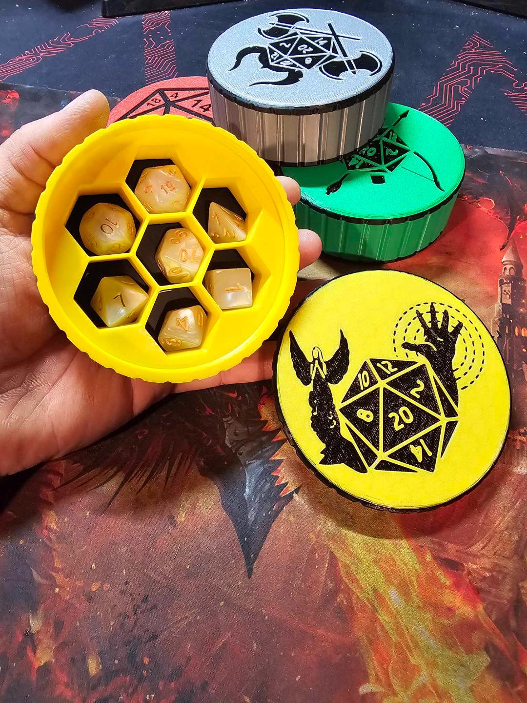 D&D Würfelbox mit Deckel – 3D Druck Dice Storage & Waben-Inlay - Bild 8