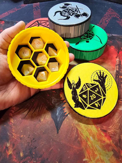 D&D Würfelbox mit Deckel – 3D Druck Dice Storage & Waben-Inlay - Bild 8