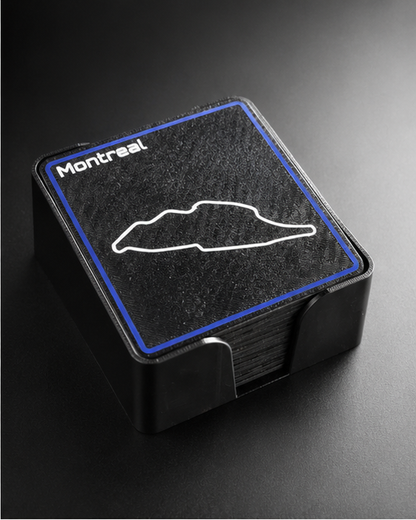 Motorsport Untersetzer Set mit Rennstrecken Design